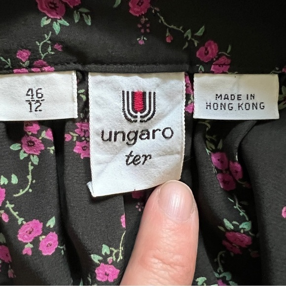 Vintage 80s 90s Ungaro Ter Skirt Floral Vines Flowy Swishy Emanuel Ungaro Spring - Picture 5 of 5